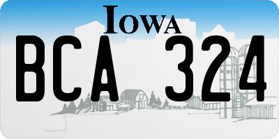 IA license plate BCA324
