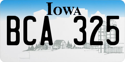IA license plate BCA325