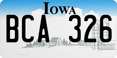IA license plate BCA326