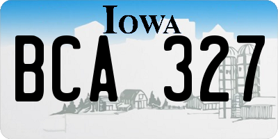 IA license plate BCA327