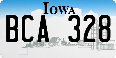 IA license plate BCA328