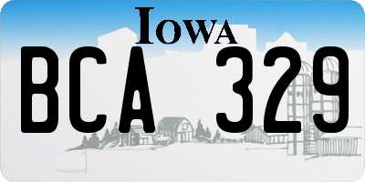 IA license plate BCA329