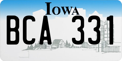 IA license plate BCA331
