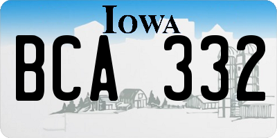 IA license plate BCA332