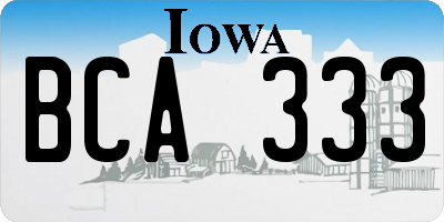IA license plate BCA333