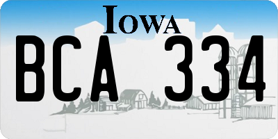 IA license plate BCA334