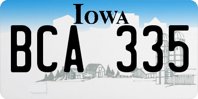 IA license plate BCA335