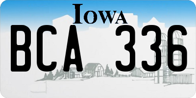 IA license plate BCA336