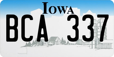 IA license plate BCA337