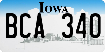 IA license plate BCA340