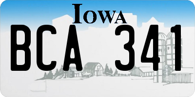 IA license plate BCA341