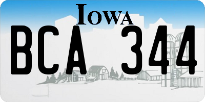 IA license plate BCA344