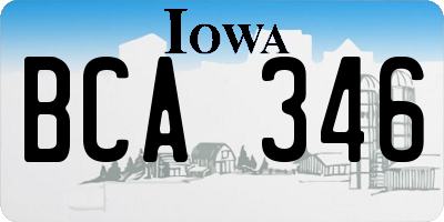 IA license plate BCA346