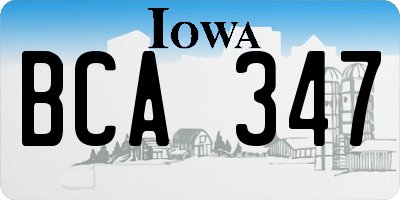 IA license plate BCA347