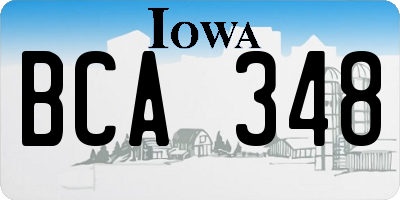 IA license plate BCA348