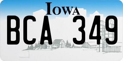 IA license plate BCA349