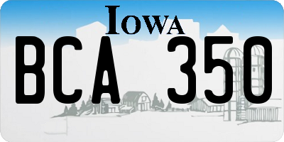 IA license plate BCA350