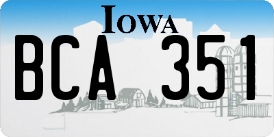 IA license plate BCA351
