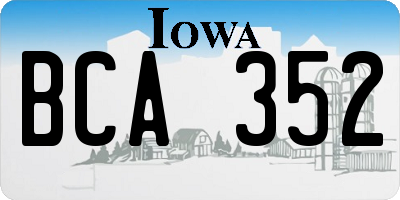 IA license plate BCA352
