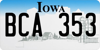 IA license plate BCA353