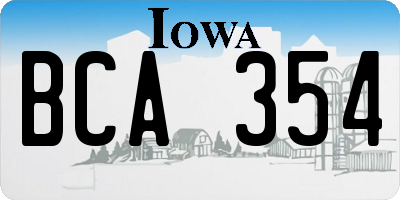 IA license plate BCA354