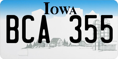 IA license plate BCA355