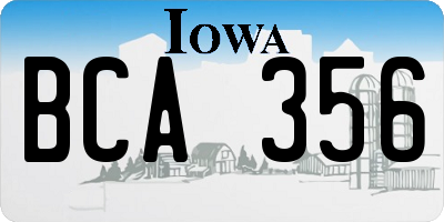 IA license plate BCA356