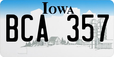 IA license plate BCA357