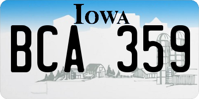 IA license plate BCA359