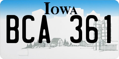 IA license plate BCA361