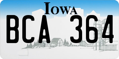 IA license plate BCA364