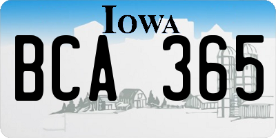 IA license plate BCA365