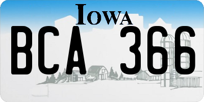 IA license plate BCA366