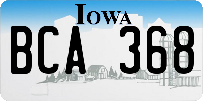 IA license plate BCA368