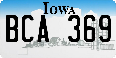 IA license plate BCA369