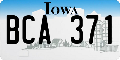 IA license plate BCA371