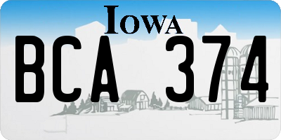 IA license plate BCA374