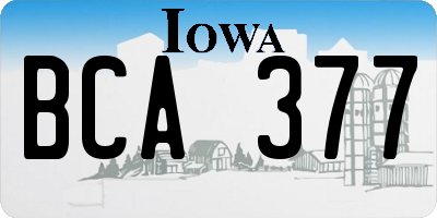 IA license plate BCA377