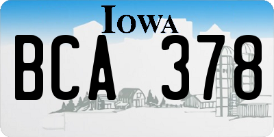 IA license plate BCA378