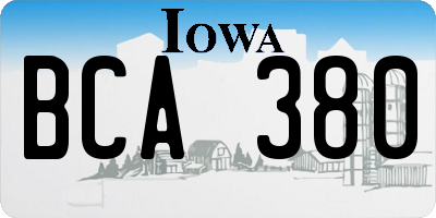 IA license plate BCA380