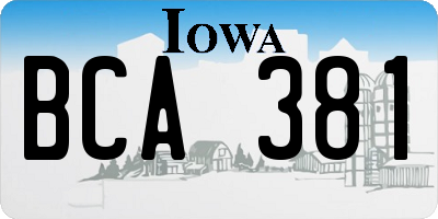 IA license plate BCA381