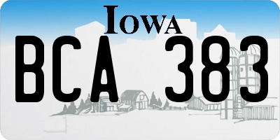 IA license plate BCA383
