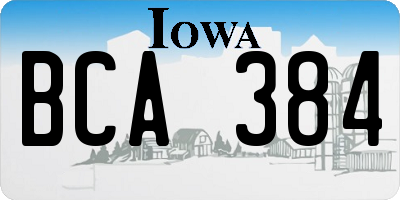 IA license plate BCA384
