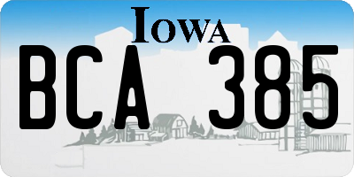 IA license plate BCA385