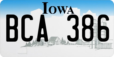IA license plate BCA386