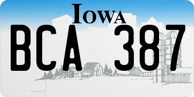IA license plate BCA387