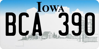 IA license plate BCA390