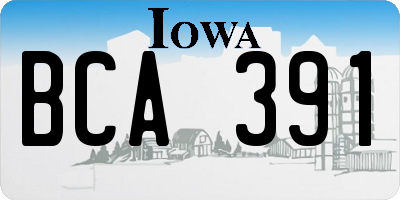 IA license plate BCA391