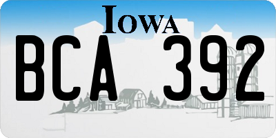 IA license plate BCA392