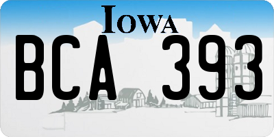 IA license plate BCA393